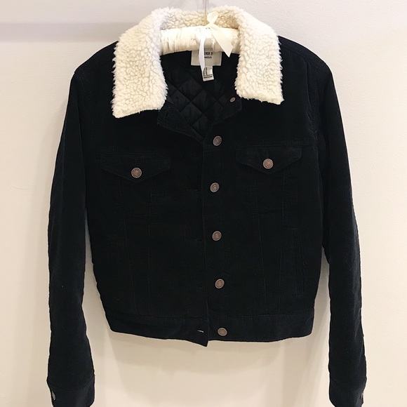 Forever 21 Jackets & Blazers - BLACK CORDUROY SHERPA LINED JACKET-HIGH DEMAND‼️